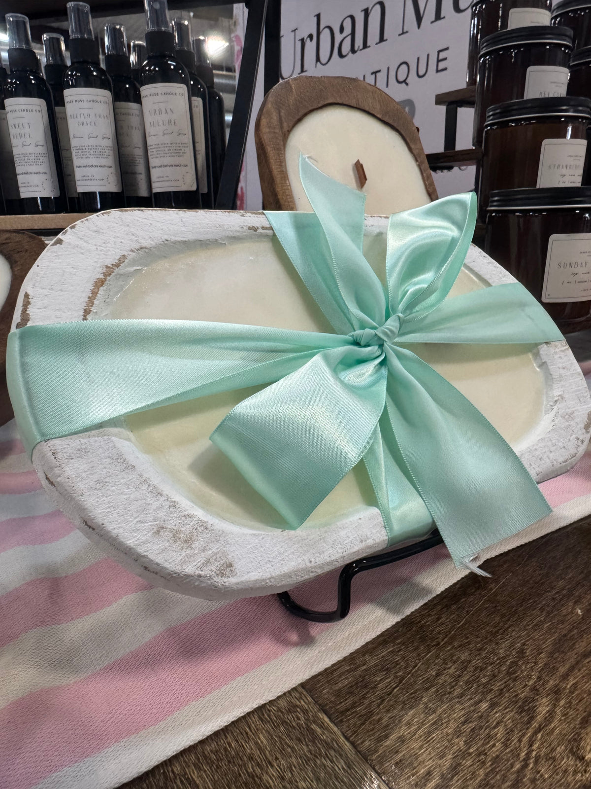 Vintage White Dough Bowl Candle