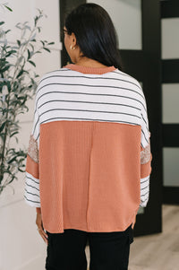 All Over the Place Color Block Relaxed Pullover