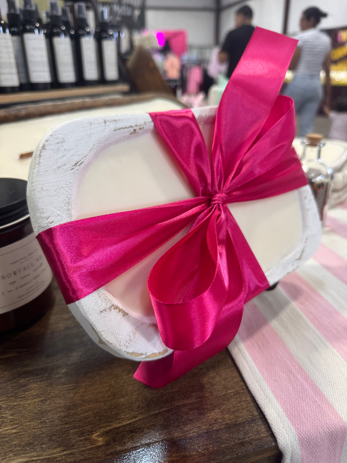 Vintage White Dough Bowl Candle