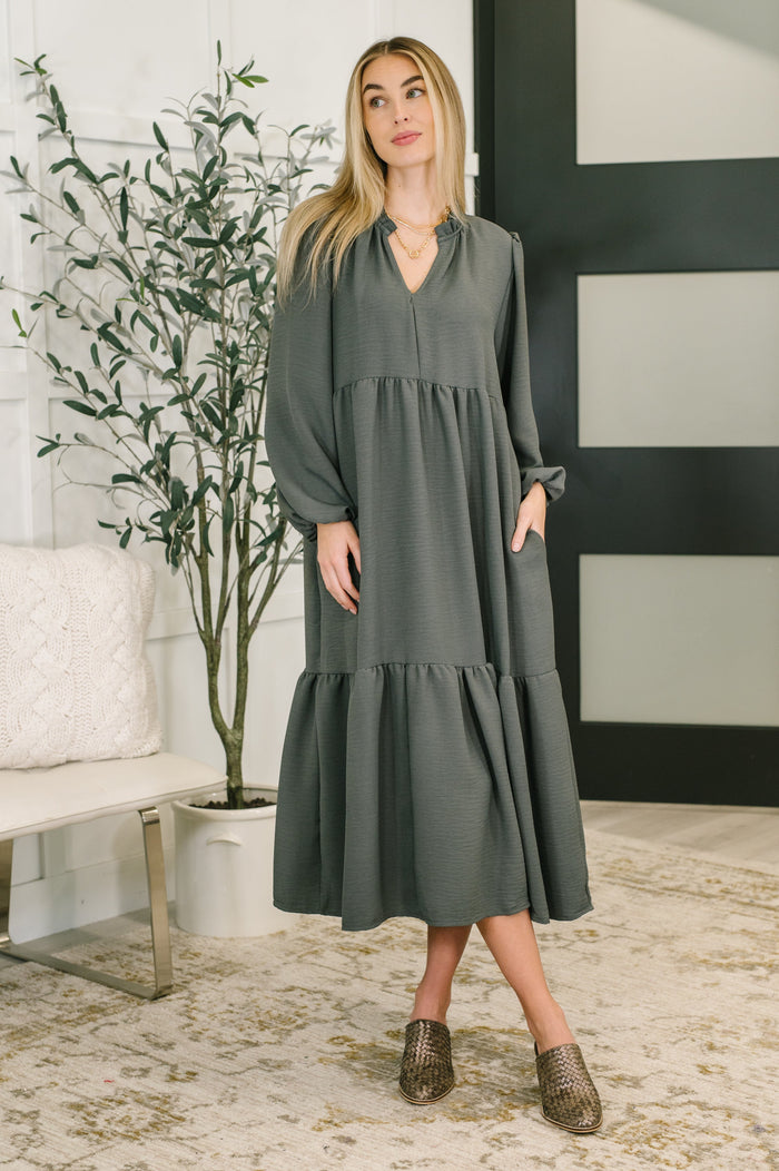 Every Single Touch V-Neck Tiered Dress Urban Muse Boutique Every Single Touch V-Neck Tiered Dress Urban Muse Boutique
