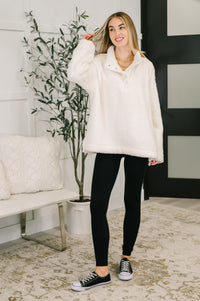 Fluffy Flurry Snap Button Pullover