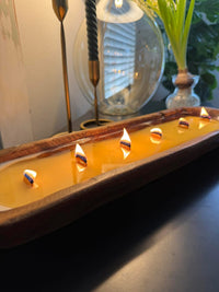 Premium 32oz Soy Wax Rustic Dough Bowl Candle - Wooden Wicks