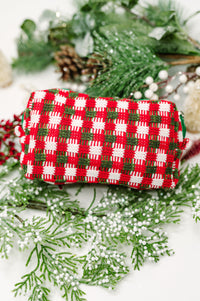 Jolly Holiday Textured Woven Zip Bag