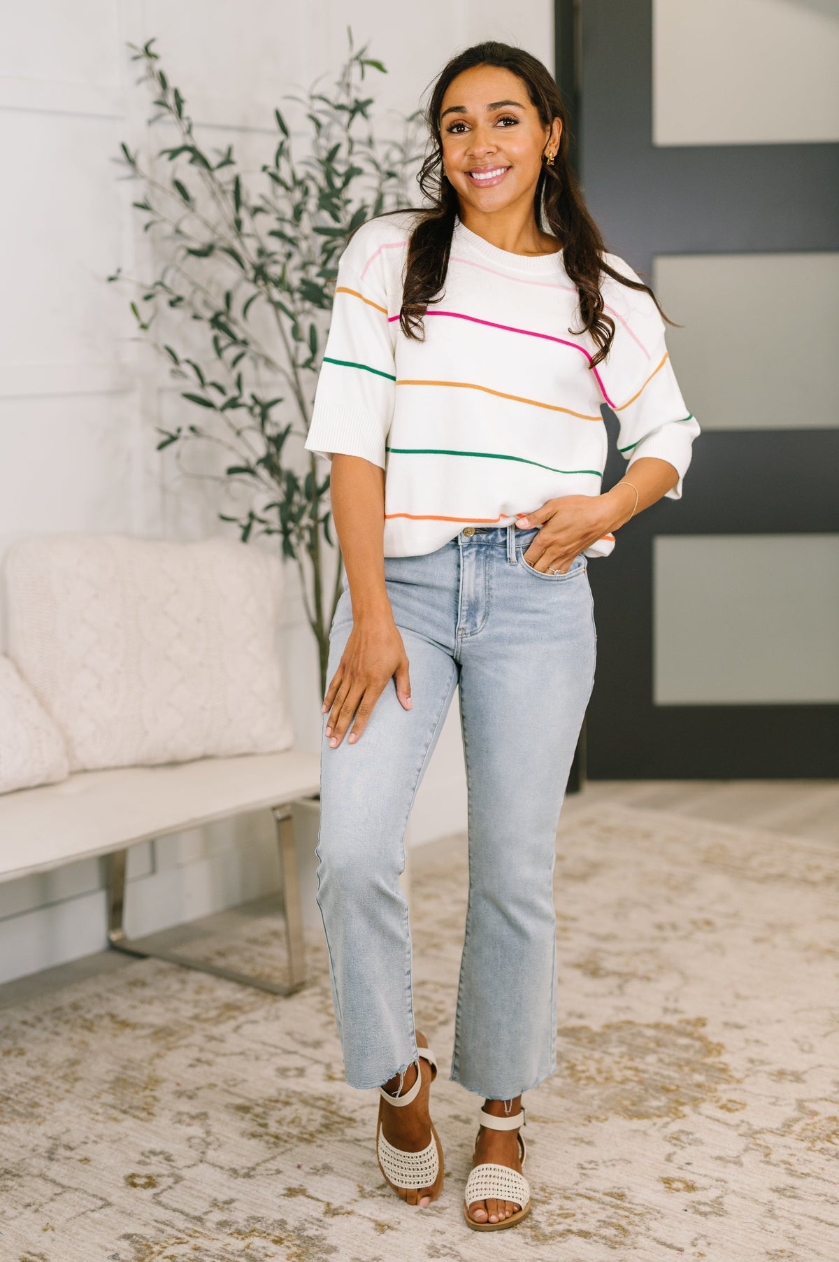Normal Volume Striped Sweater