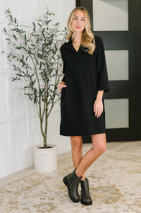 Portfolio Quarter Sleeve Dress in Black
