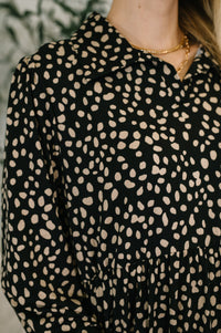 Promotional Proposal Collared Dress in Black and Khaki