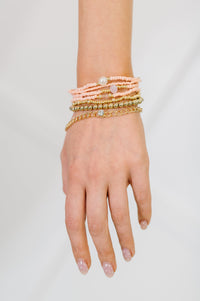 Rose & Radiance Bracelet Set in Pink and Gold