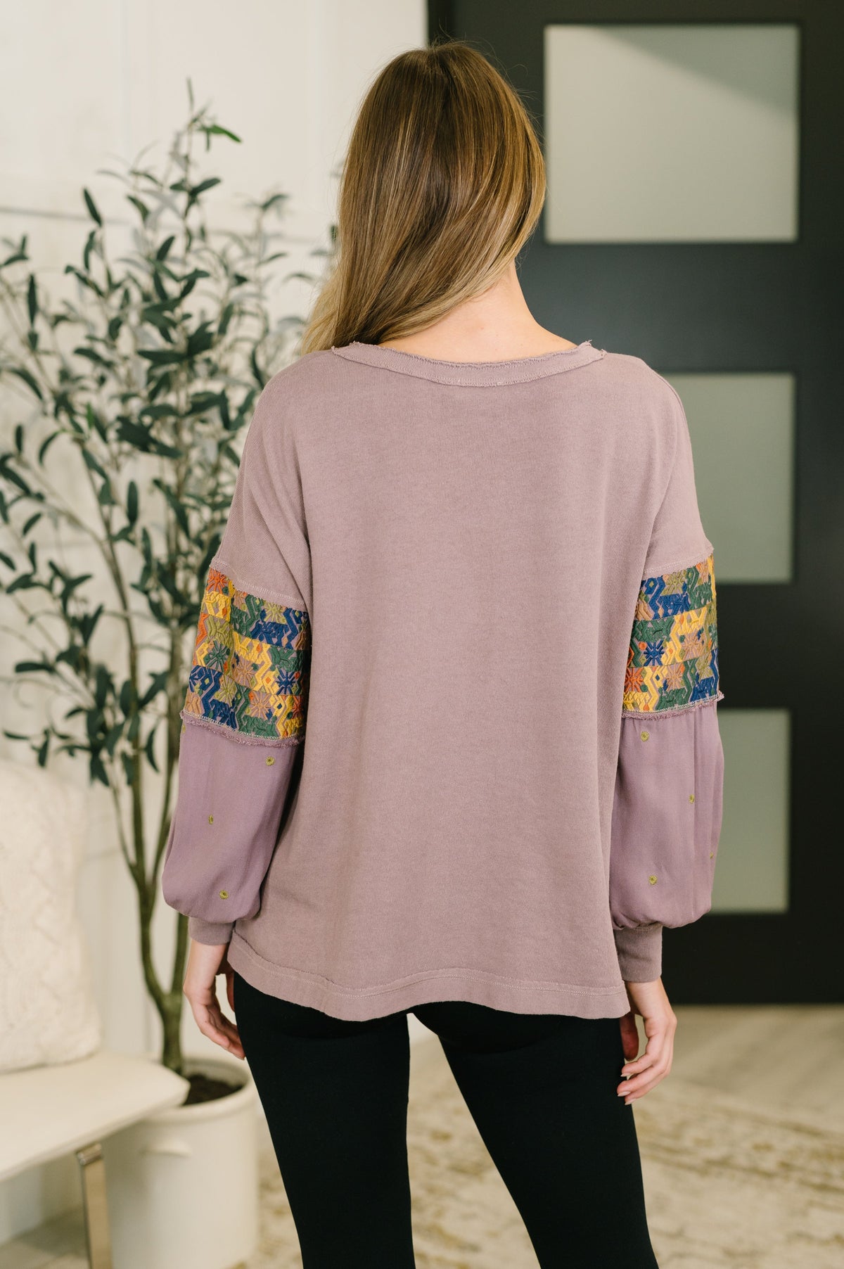 Subtle Breeze Floral Patchwork Pullover