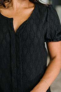 To Call My Own Textured Blouse in Black