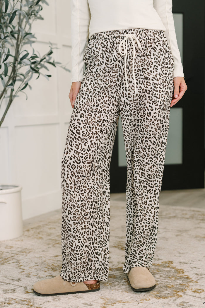 Wander Wild Leopard Drawstring Pants